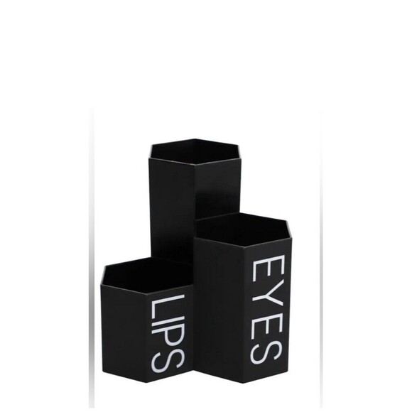 Hexagon Cosmetics Storage Container “Face eyes lips” makeup Brush Holder New! - Picture 2 of 2